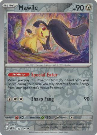 Scarlet & Violet: Obsidian Flames Reverse Holo Singles : 143/197 - Mawile - Uncommon Reverse Holo