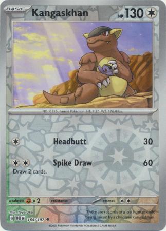 Scarlet & Violet: Obsidian Flames Reverse Holo Singles :  165/197 - Kangaskhan - Uncommon Reverse Holo