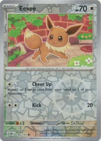Scarlet & Violet: Obsidian Flames Reverse Holo Singles : 166/197 -  Eevee - Common Reverse Holo
