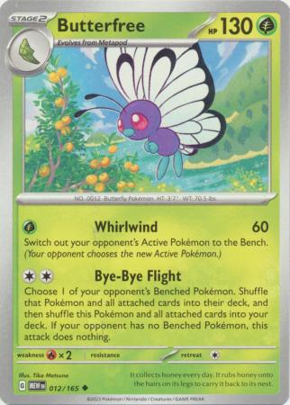 Scarlet & Violet 151 Singles : 012/165 - Butterfree - Uncommon