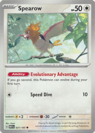 Scarlet & Violet 151 Singles : 021/165 - Spearow - Common