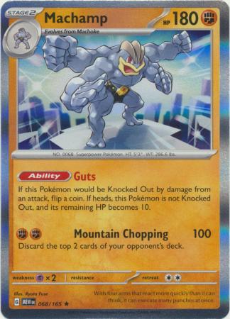 Scarlet & Violet 151 Singles : 068/165 -Machamp -  Holo Rare