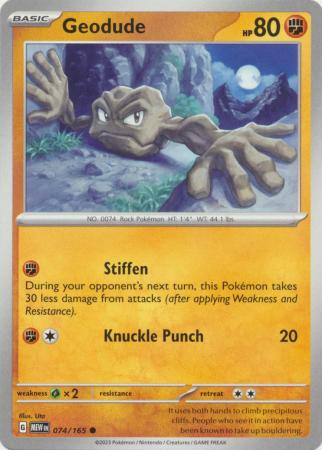 Scarlet & Violet 151 Singles : 074/165 - Geodude -  Common