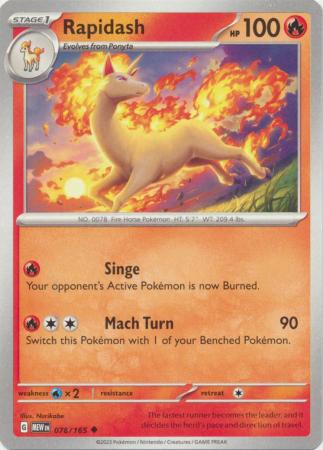 Scarlet & Violet 151 Singles : 078/165 -Rapidash -  Uncommon