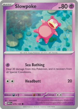 Scarlet & Violet 151 Reverse Holo Singles : 079/165 - Slowpoke -  Common Reverse Holo