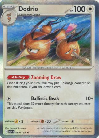 Scarlet & Violet 151 Singles :  085/165 - Dodrio -Holo Rare