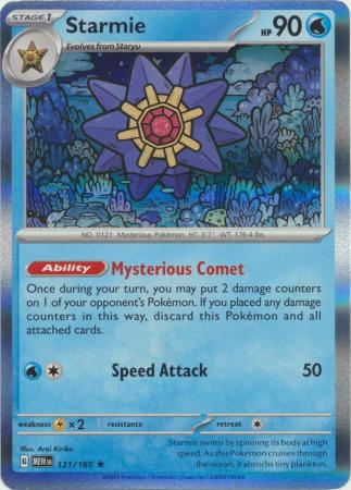 Scarlet & Violet 151 Reverse Holo Singles :  121/165 - Starmie -Holo Rare Reverse Holo