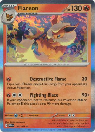 Scarlet & Violet 151 Singles : 136/165 - Flareon - Holo Rare