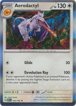 Scarlet & Violet 151 Singles :  142/165 - Aerodactyl -Holo Rare