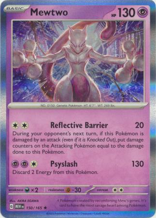 Scarlet & Violet 151 Reverse Holo Singles : 150/165 - Mewtwo - Holo Rare Reverse Holo
