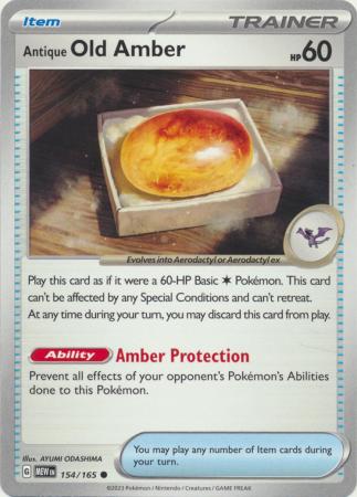 Scarlet & Violet 151 Singles : 154/165 - Antique Old Amber -  Common