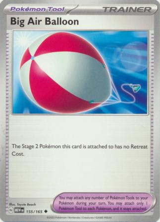 Scarlet & Violet 151 Reverse Holo Singles :   155/165 -  Big Air Balloon - Uncommon Reverse Holo