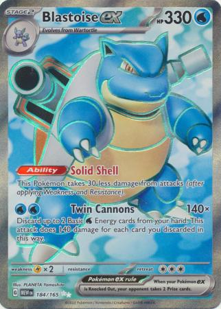 Scarlet & Violet 151 Singles : 184/165 - Blastoise ex -  Full Art Secret Rare