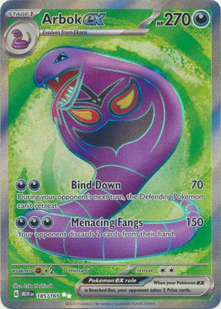 Scarlet & Violet 151 Singles : 185/165 - Arbok ex - Full Art Secret Rare