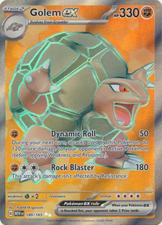 Scarlet & Violet 151 Singles :  189/165 - Golem ex -  Full Art Secret Rare