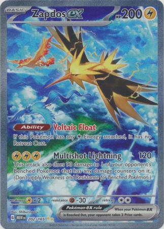 Scarlet & Violet 151 Singles :  202/165 - Zapdos ex - Special Illustration Rare