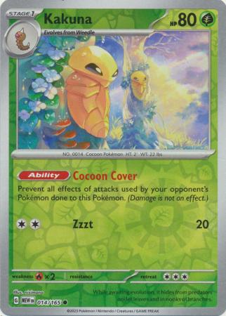 Scarlet & Violet 151 Reverse Holo Singles : 014/165 - Kakuna - Common Reverse Holo
