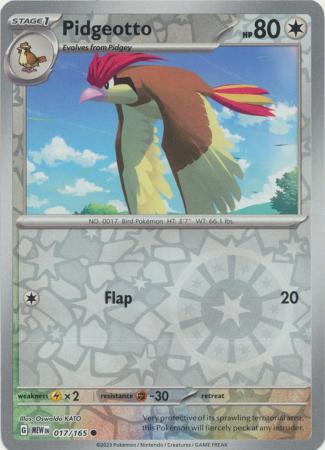 Scarlet & Violet 151 Reverse Holo Singles : 017/165 - Pidgeotto - Common Reverse Holo