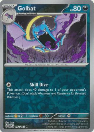 Scarlet & Violet 151 Reverse Holo Singles : 042/165 - Golbat -  Uncommon Reverse Holo