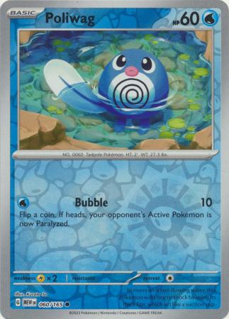 Scarlet & Violet 151 Reverse Holo Singles : 060/165 - Poliwag - Common Reverse Holo