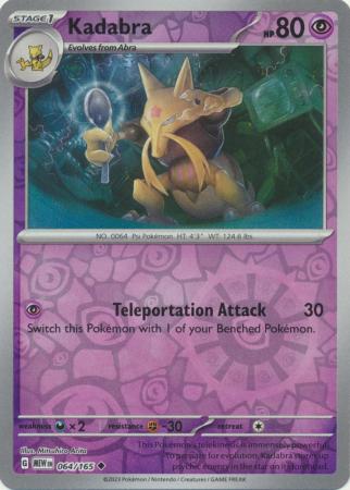 Scarlet & Violet 151 Reverse Holo Singles : 064/165 - Kadabra -  Uncommon Reverse Holo