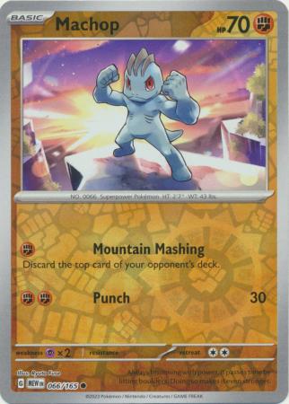 Scarlet & Violet 151 Reverse Holo Singles : 066/165 - Machop -  Common Reverse Holo