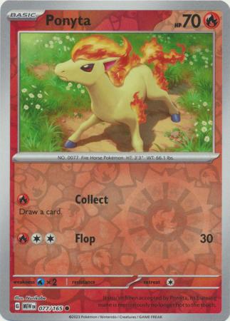 Scarlet & Violet 151 Reverse Holo Singles : 077/165 -  Ponyta - Common Reverse Holo