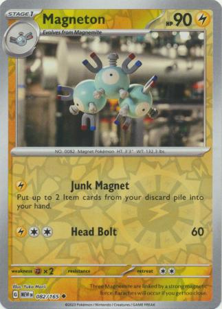 Scarlet & Violet 151 Reverse Holo Singles :  082/165 -  Magneton - Uncommon Reverse Holo