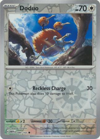 Scarlet & Violet 151 Reverse Holo Singles : 084/165 -  Doduo - Common Reverse Holo