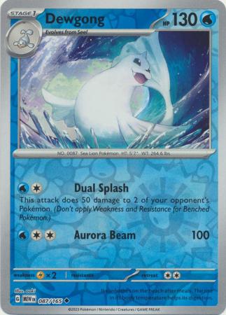 Scarlet & Violet 151 Reverse Holo Singles :  087/165 - Dewgong -  Uncommon Reverse Holo