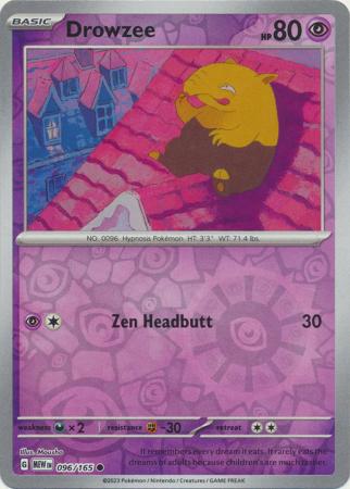 Scarlet & Violet 151 Reverse Holo Singles :  096/165 - Drowzee - Common Reverse Holo
