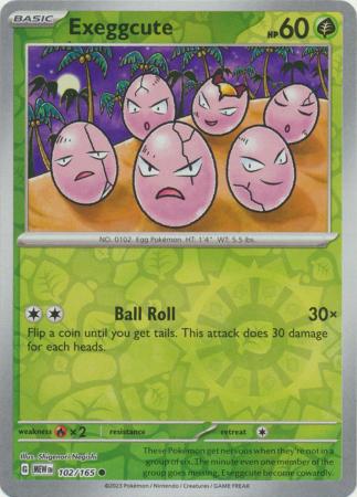 Scarlet & Violet 151 Reverse Holo Singles : 102/165 - Exeggcute - Common Reverse Holo