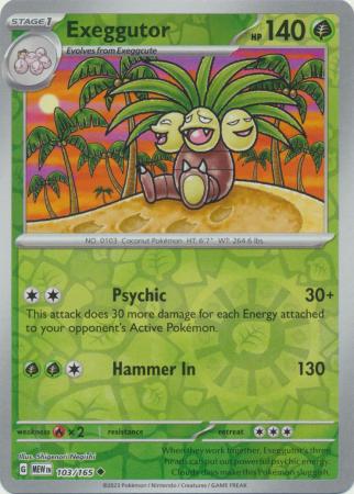 Scarlet & Violet 151 Reverse Holo Singles : 103/165 - Exeggutor -  Uncommon Reverse Holo