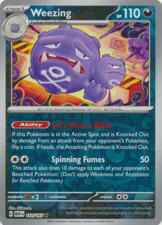 Scarlet & Violet 151 Reverse Holo Singles : 110/165 - Weezing -  Holo Rare Reverse Holo