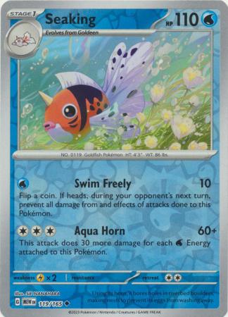 Scarlet & Violet 151 Reverse Holo Singles : 119/165 - Seaking -  Uncommon Reverse Holo