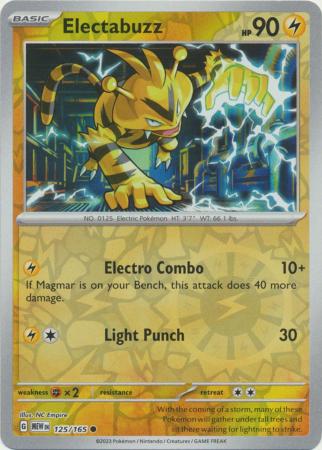 Scarlet & Violet 151 Reverse Holo Singles : 125/165 - Electabuzz - Common Reverse Holo