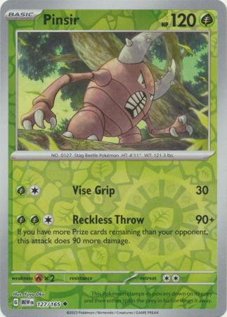 Scarlet & Violet 151 Reverse Holo Singles : 127/165 - Pinsir - Uncommon Reverse Holo