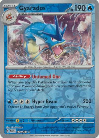Scarlet & Violet 151 Reverse Holo Singles : 130/165 - Gyarados - Holo Rare Reverse Holo