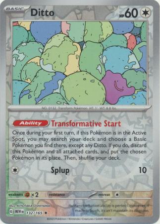 Scarlet & Violet 151 Reverse Holo Singles : 132/165 - Ditto -  Holo Rare Reverse Holo