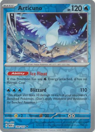 Scarlet & Violet 151 Reverse Holo Singles : 144/165 - Articuno -  Holo Rare Reverse Holo