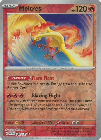 Scarlet & Violet 151 Reverse Holo Singles : 146/165 - Moltres -  Holo Rare Reverse Holo