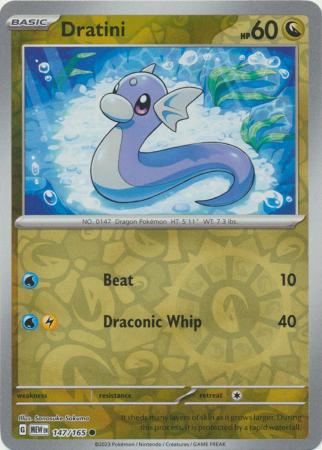 Scarlet & Violet 151 Reverse Holo Singles : 147/165 - Dratini -  Common Reverse Holo