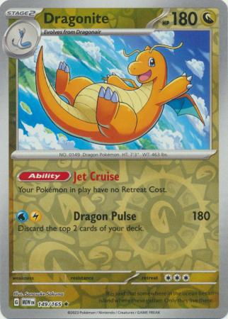 Scarlet & Violet 151 Reverse Holo Singles : 149/165 - Dragonite - Holo Rare Reverse Holo