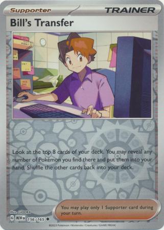 Scarlet & Violet 151 Reverse Holo Singles : 156/165 - Bill's Transfer - Uncommon Reverse Holo