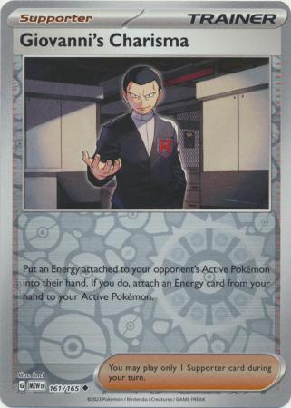 Scarlet & Violet 151 Reverse Holo Singles : 161/165 - Giovanni's Charisma -  Uncommon Reverse Holo