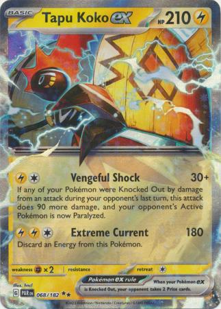 Scarlet & Violet Paradox Rift : 068/182 - Tapu Koko ex - Ultra Rare