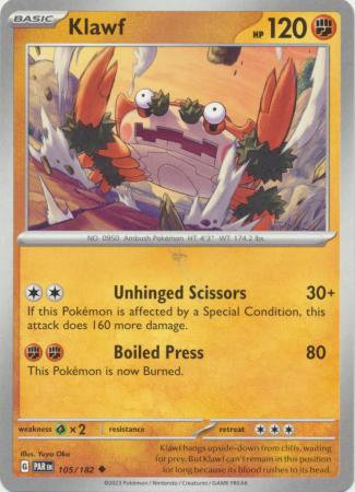 Scarlet & Violet Paradox Rift : 105/182 - Klawf - Uncommon