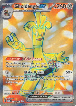 Scarlet & Violet Paradox Rift : 231/182  - Gholdengo ex - Full Art Secret Rare