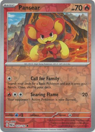 Scarlet & Violet Paradox Rift : 020/182 - Pansear - Common Reverse Holo