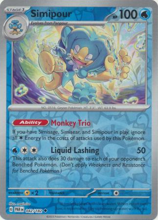 Scarlet & Violet Paradox Rift : 042/182 - Simipour - Uncommon Reverse Holo